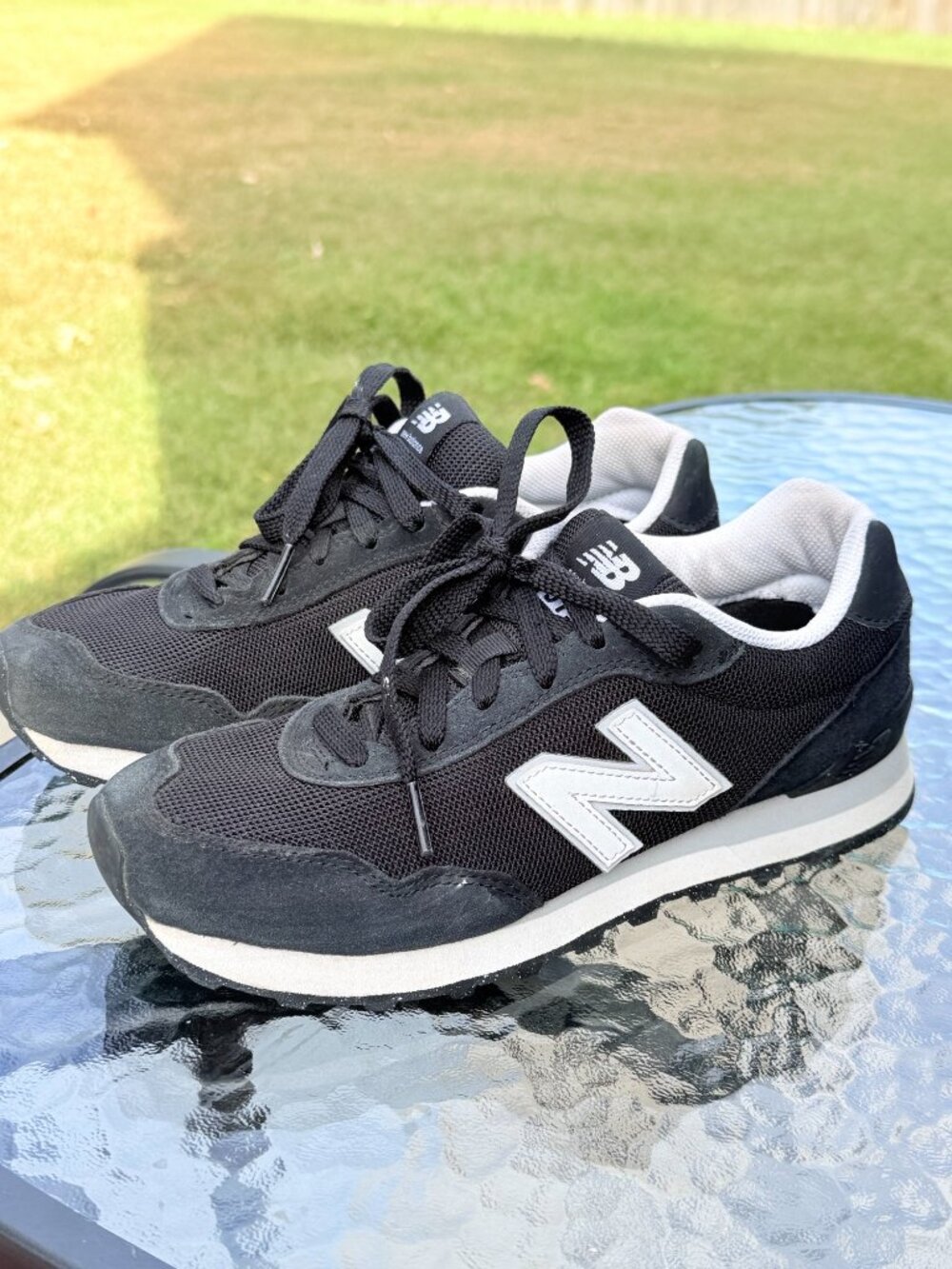 New Balance 515 Womens 8 Black White Sneakers Retro Y2K Normcore Classic 4330